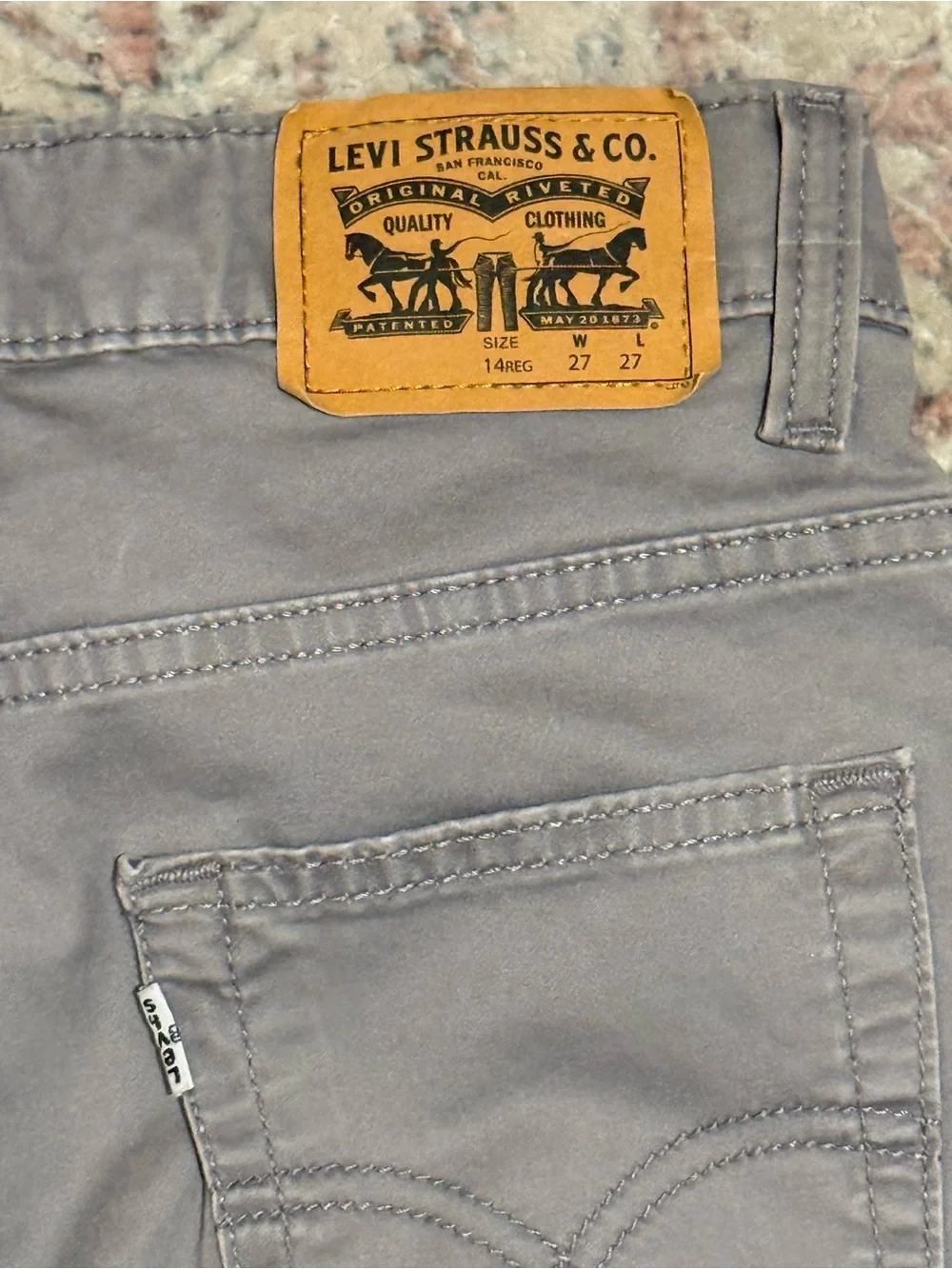 Levi's Kids Slim Straight Chinos in Gray Size 14